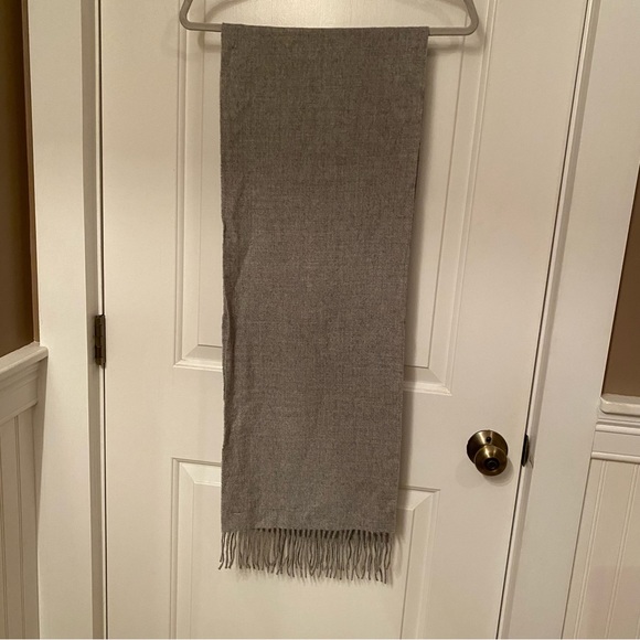 PERUVIAN LINK SCARF GRAY BABY ALPACA LONG RECTANGLE FRINGE ACCESSORY PERU - Picture 7 of 8